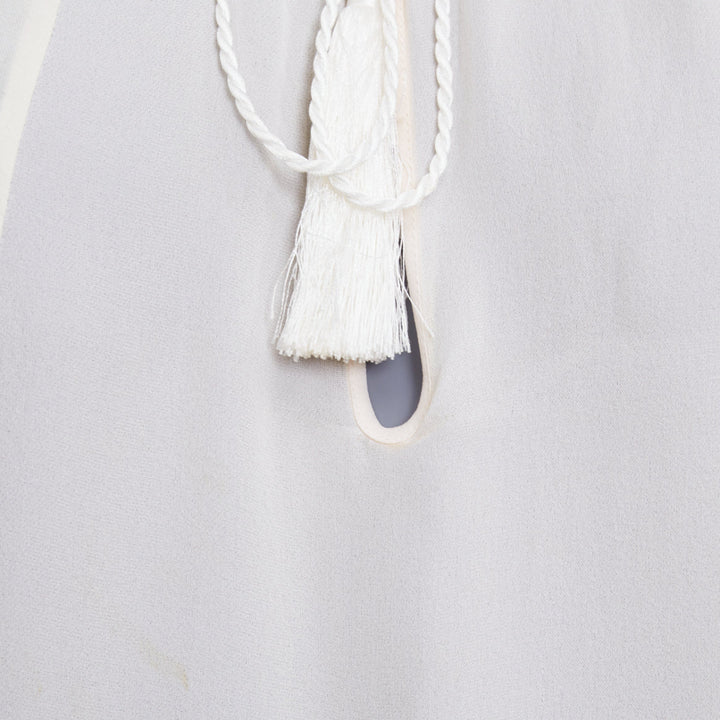 EMILIO PUCCI 100% silk ivory lace trim puff sleeves boho peasant blouse IT40 S