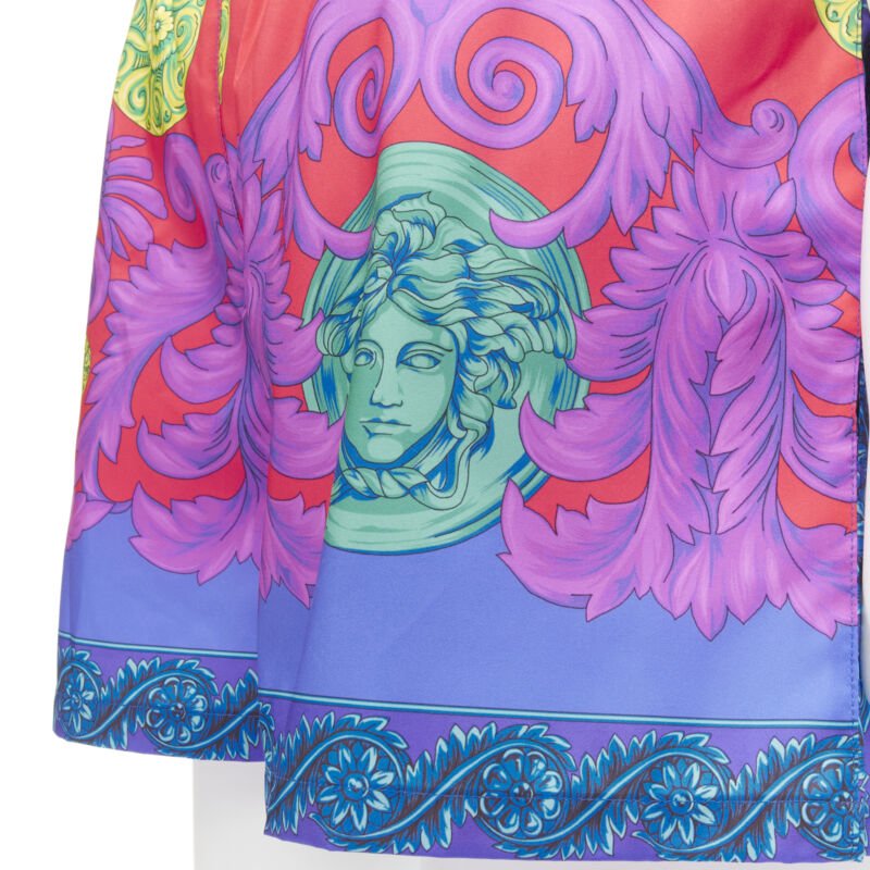 VERSACE Medusa Trionfo Garden blue purple Barocco print swim shorts IT4 M