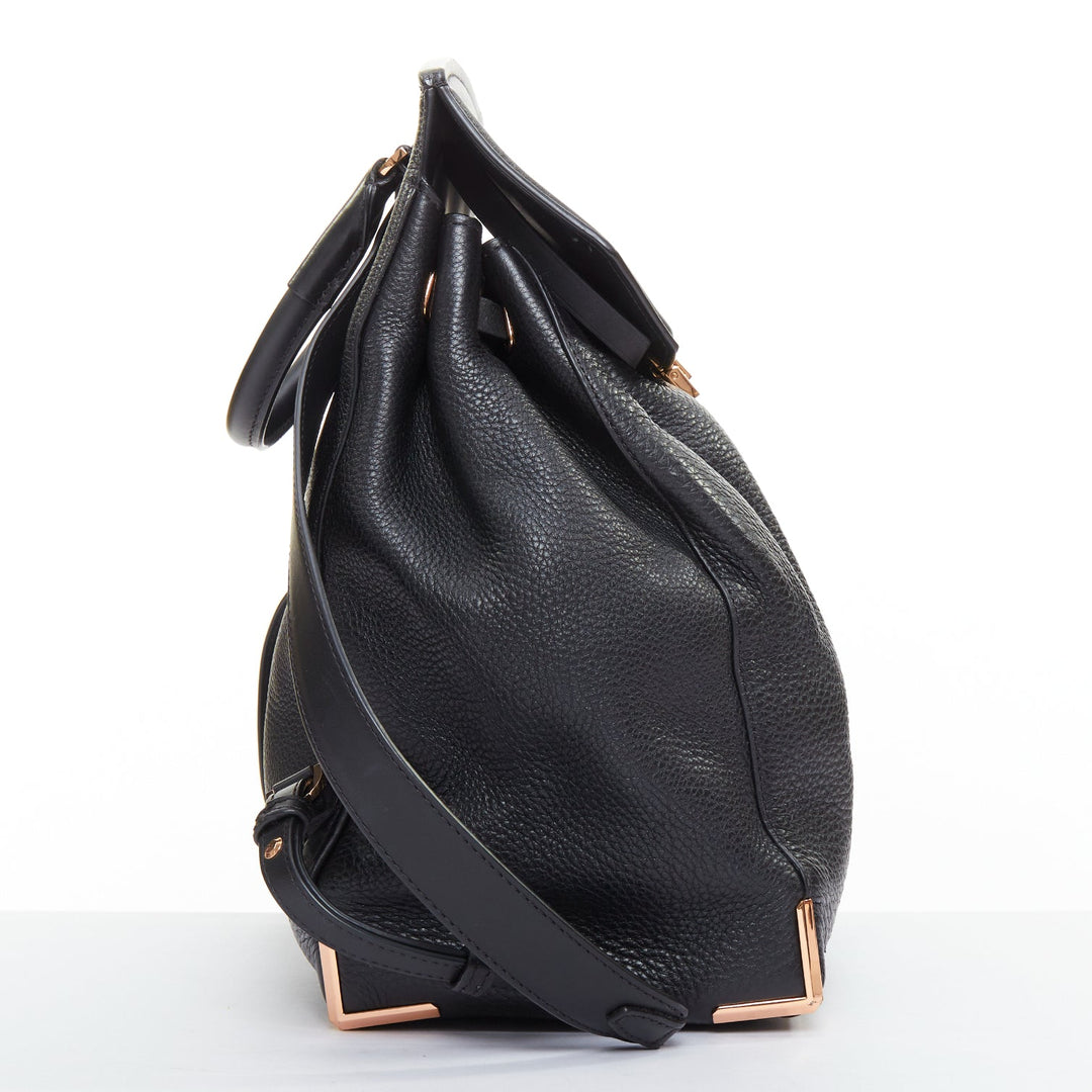 ALEXANDER WANG Prisma Skeletal black rose gold pebbled leather backpack