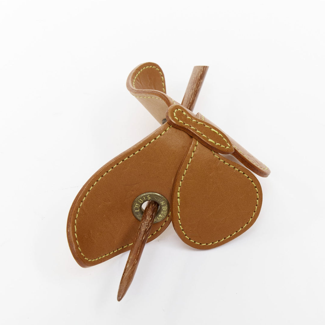 LOUIS VUITTON 2002 Conte de Fees vachetta leather butterfly hair pin stick