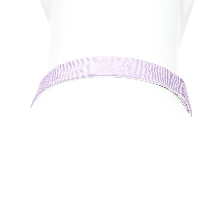 LANVIN 100% silk purple white dot classy bow tie