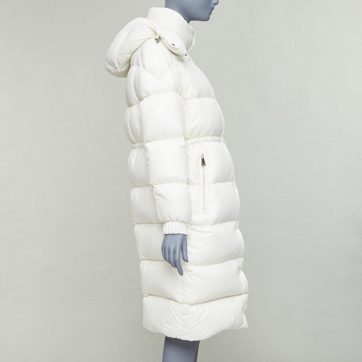 MONCLER Cavettaz Giubbotto off white goose down long puffer coat Sz1