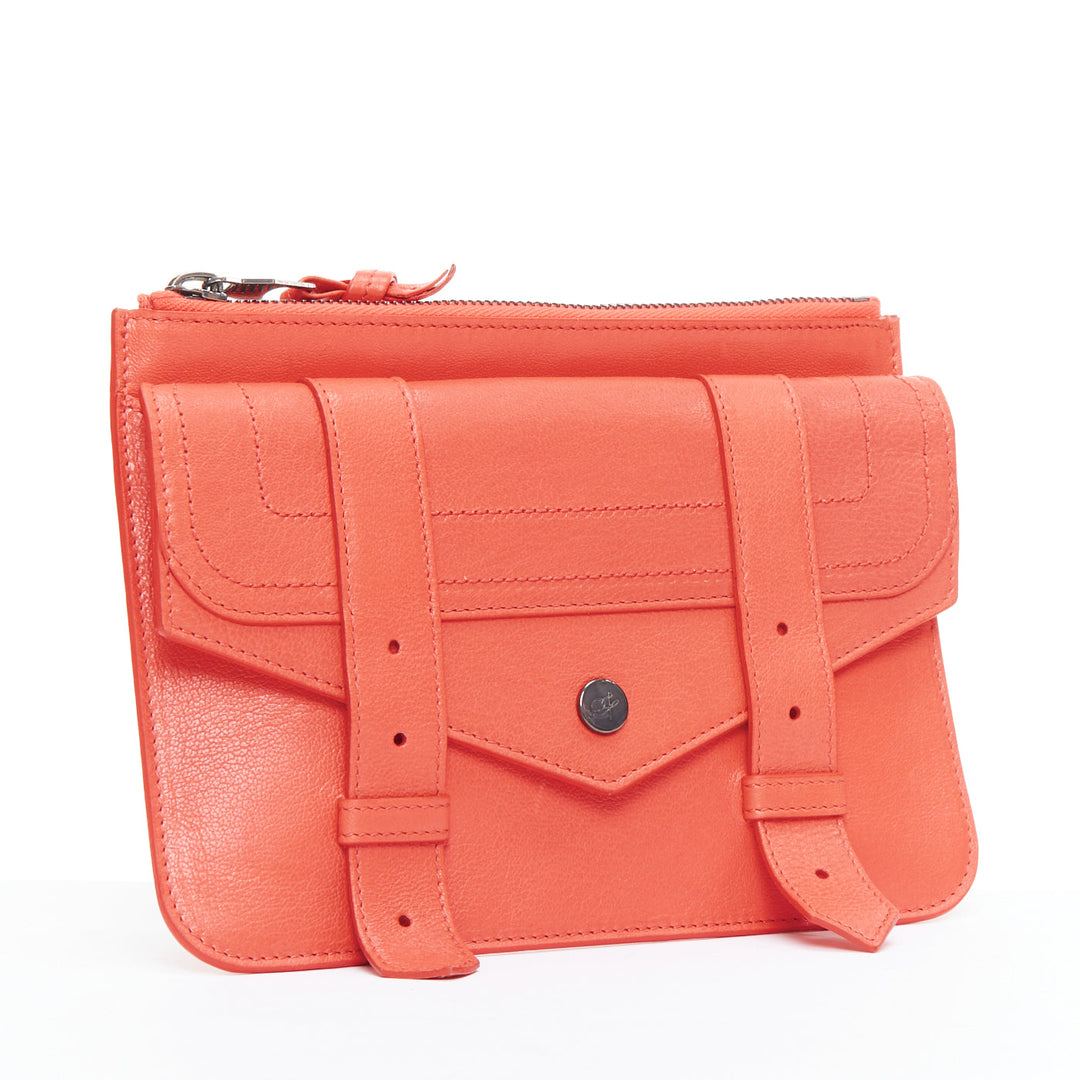 PROENZA SCHOULER PS1 coral red zip envelop portfolio clutch pouch