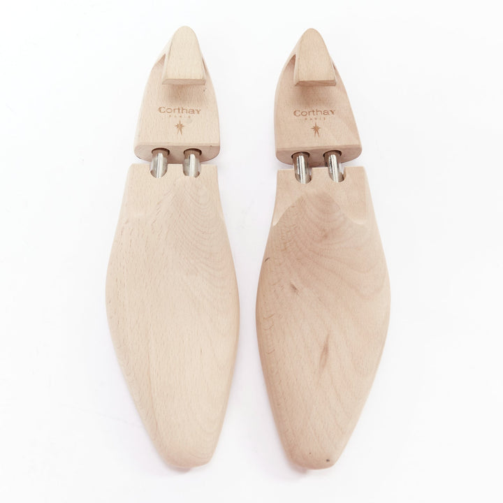 CORTHAY beige wooden logo shoe tree pair UK8 EU42