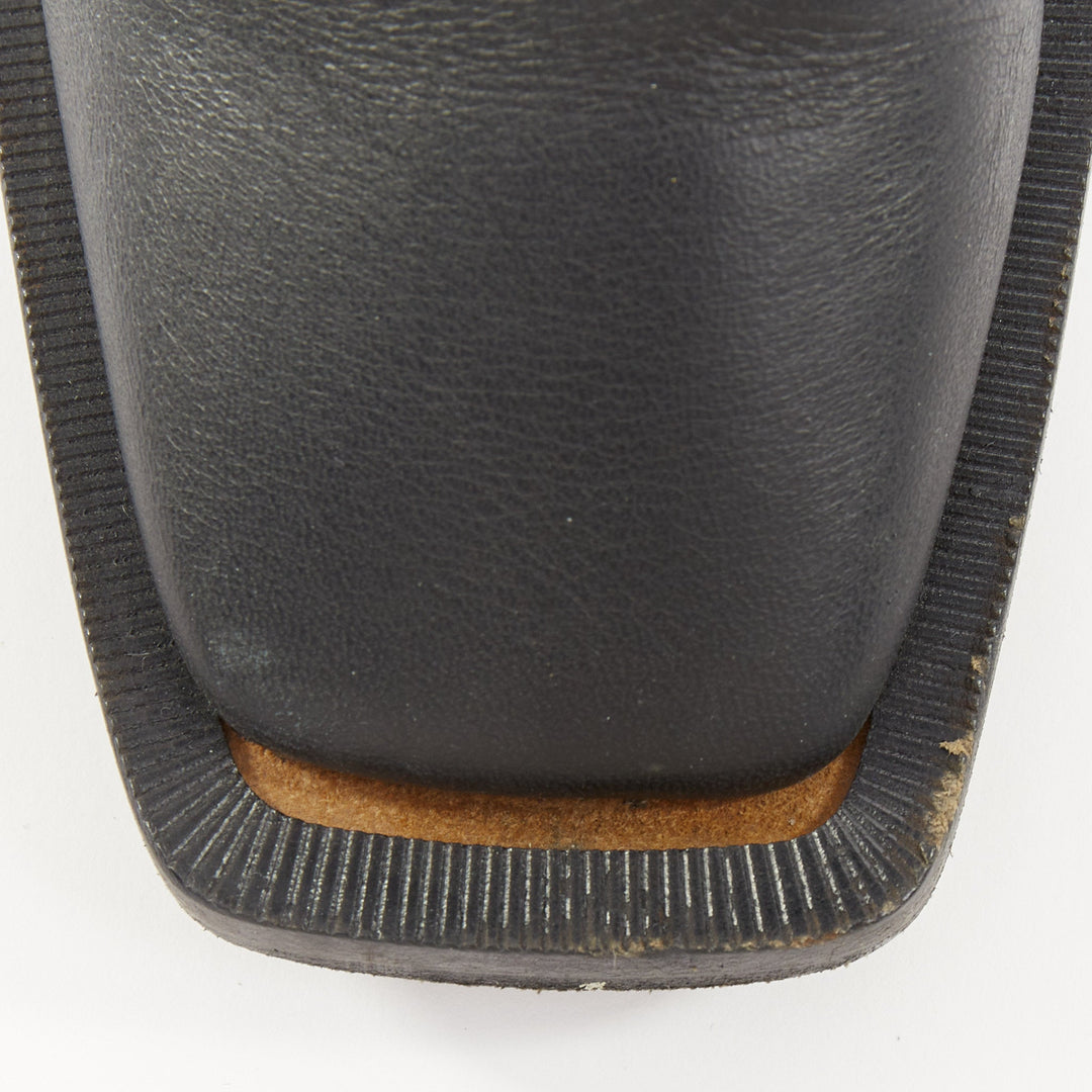MM6 MAISON MARGIELA 2021 Anatomic black leather square toe ankle boots EU36 US6