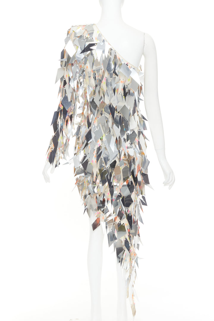 rare ALEXANDRE VAUTHIER COUTURE SS2023 Runway silver mirror mini dress