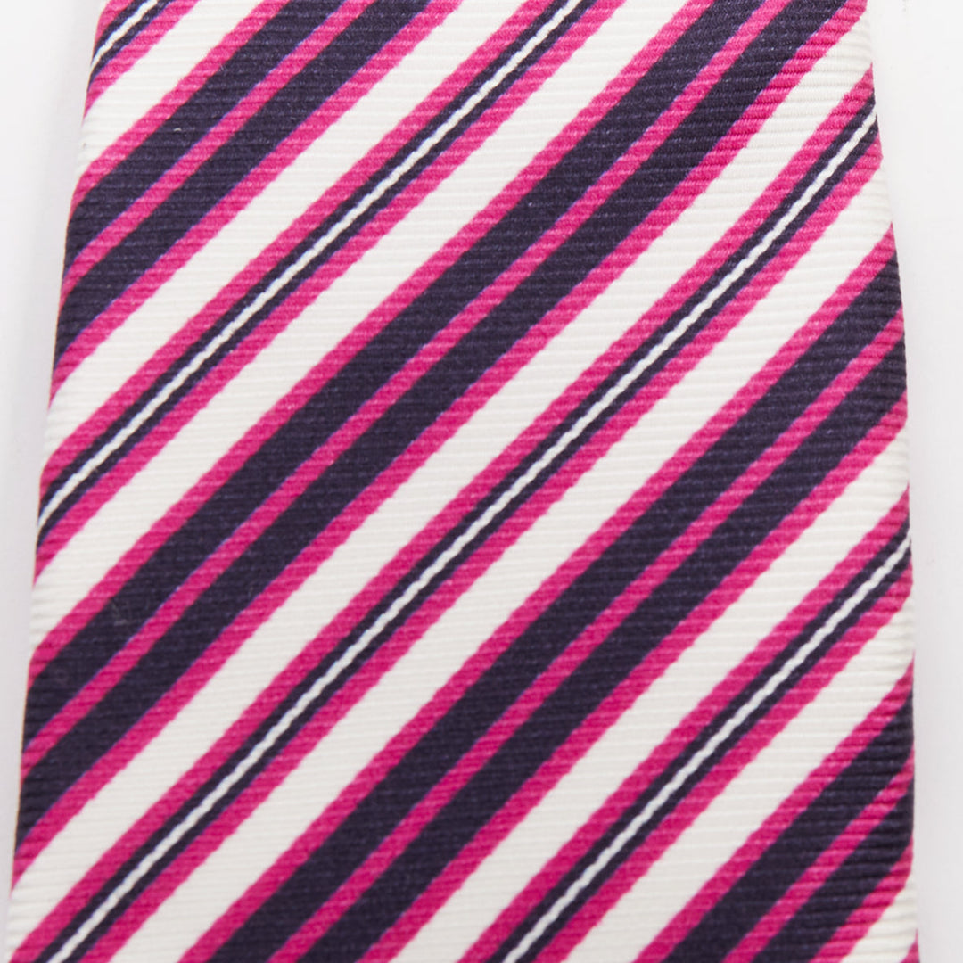 KITON NAPOLI Set of 4 100% silk green pink yellow purple  diagonal stripes tie