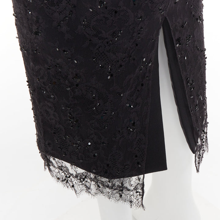 ALEXANDRE VAUTHIER COUTURE AW2019 Runway green rosette crystal lace dress