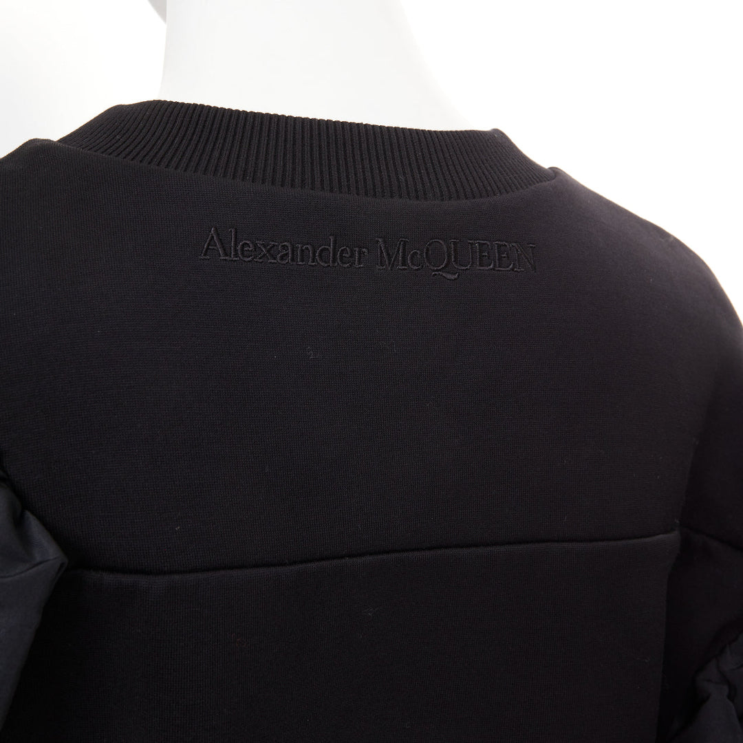 ALEXANDER MCQUEEN 2021 Exploded Ruffle black pullover sweater top IT36 XXS