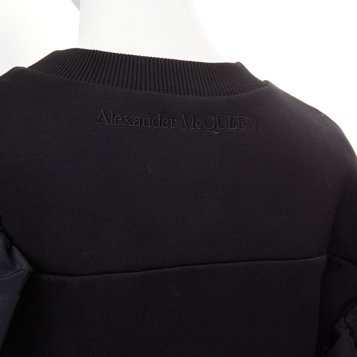 ALEXANDER MCQUEEN 2021 Exploded Ruffle black pullover sweater top IT36 XXS