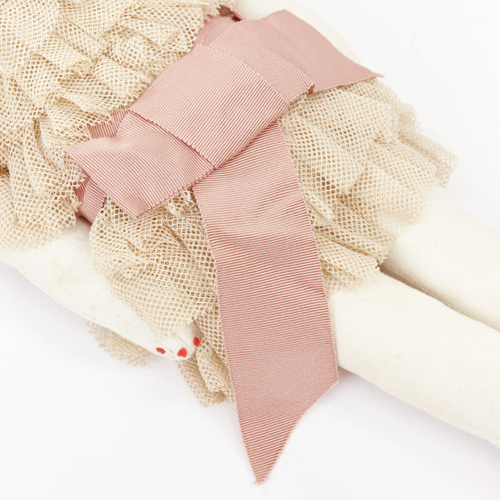 LANVIN 2011 Alber Elbaz Dessine l'Espoir beige mesh ruffle dress fabric doll