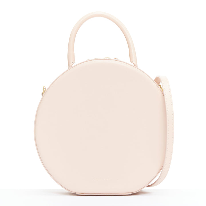 MANSUR GAVRIEL Circle light pink leather gold logo crossbody bag