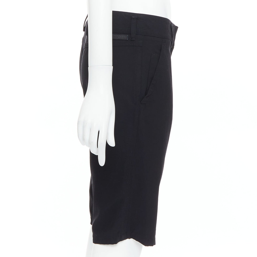 PRADA 2007 Vintage Linea Rossa black logo cropped shorts IT40 S