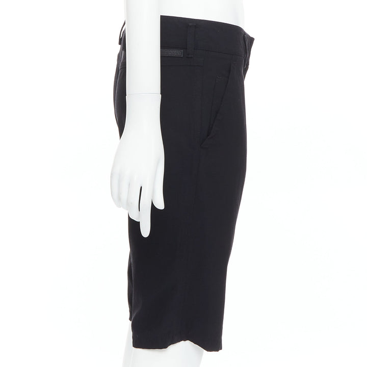PRADA 2007 Vintage Linea Rossa black logo cropped shorts IT40 S