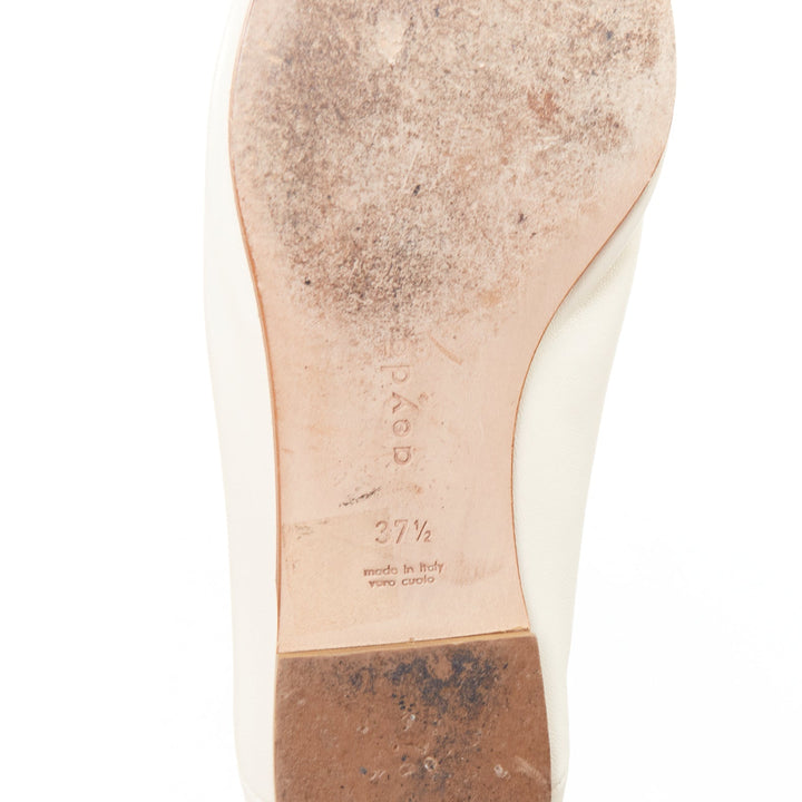 AEYDE Moa creamy nappa leather V vamp point toes 2 way flats EU37.5