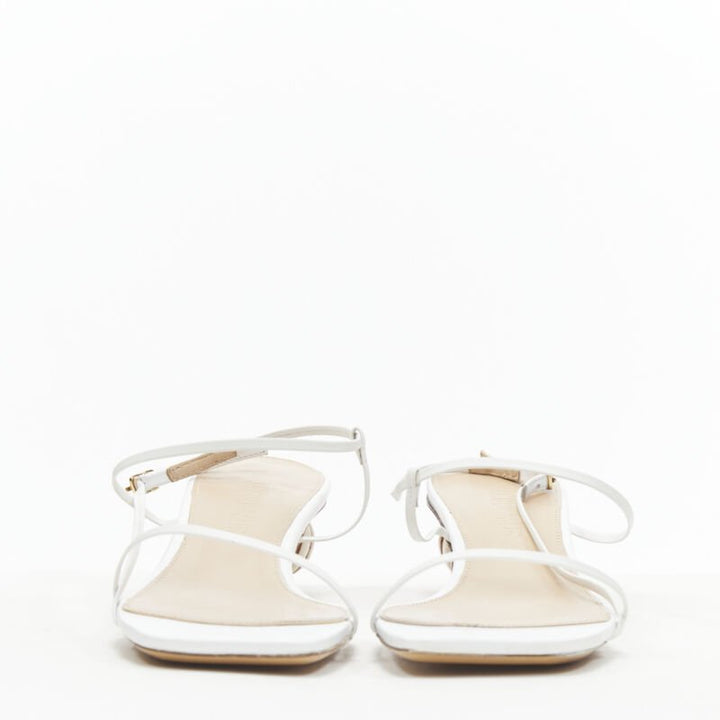 JACQUEMUS Les Sandales white minimal decorative ball heel sandal EU38