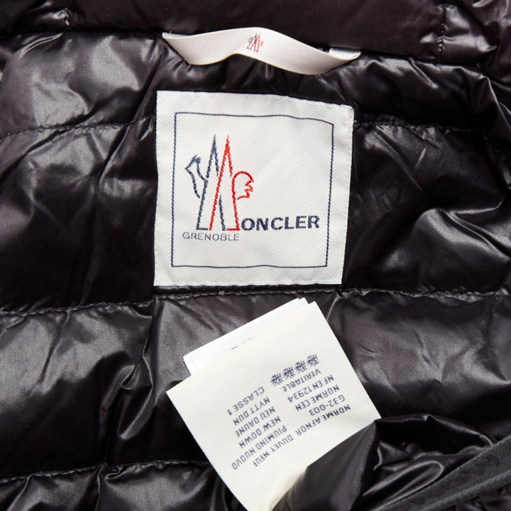 MONCLER Grenoble Soubeyran orange wool texture quilted down ski jacket Sz1 S