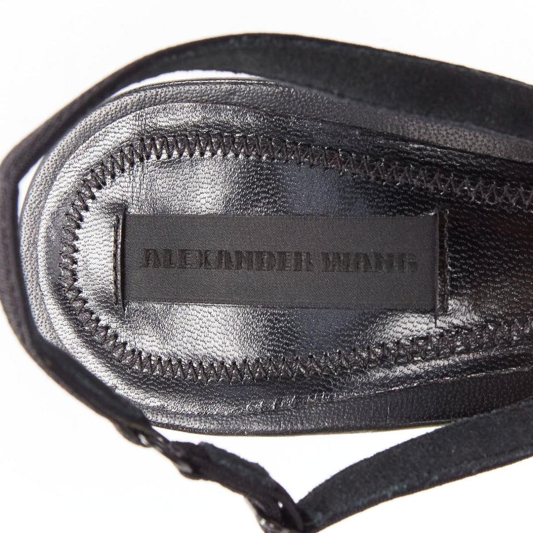 ALEXANDER WANG Alix nude mesh black fabric strap slingback pumps EU36