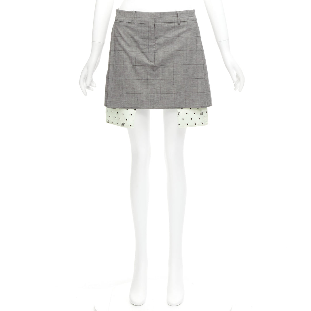MONSE grey wool cotton blend exposed pocket deconstructed skirt US2 S