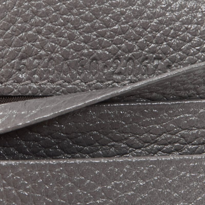 GUCCI 570660 Zumi grey leather GG Horsebit bi-fold wallet on chain mini bag