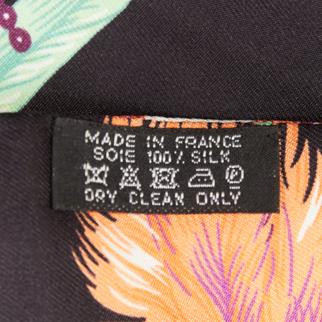 HERMES  silk Brazil Laurence Bourthoumieux bird of paradise Maxi Twilly scarf