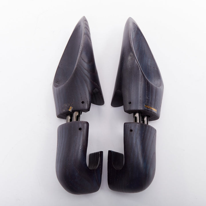 BERLUTI dark blue wooden carved logo shoe tree shape holder UK7 EU41