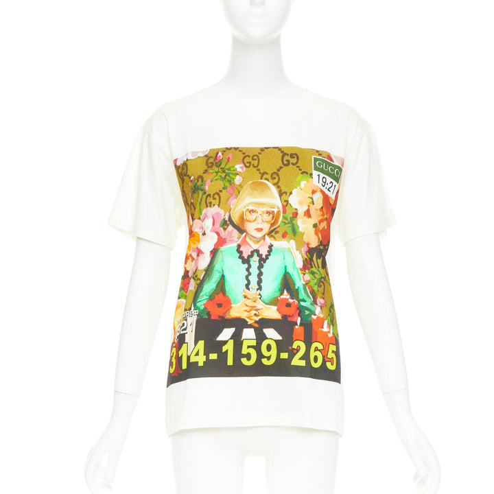 GUCCI 2018 Ignasi Monreal ecru cotto graphic portrait print t-shirt XS