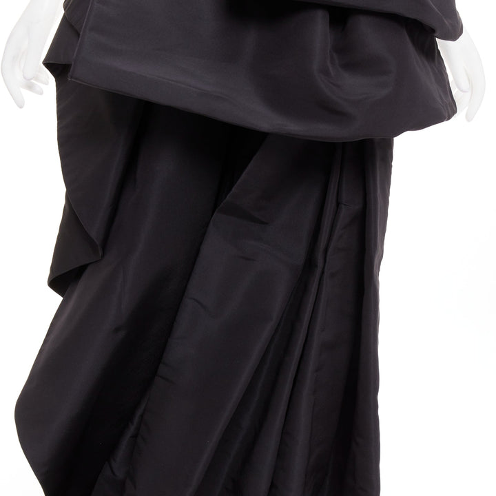 rare ALEXANDRE VAUTHIER COUTURE SS2017 Runway black tafetta bustle train top