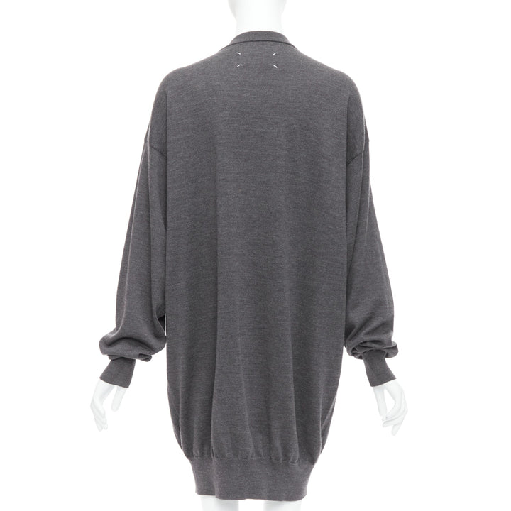 MAISON MARGIELA 2012 grey 100% wool oversized long cardigan M