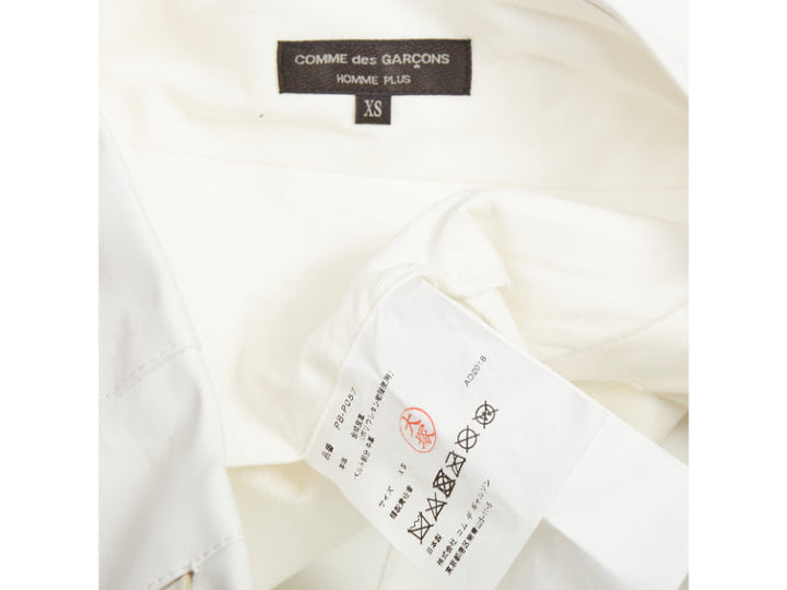 COMME DES GARCONS Homme Plus 2018 white PU cowhide trimmed pleated kilt skirt S