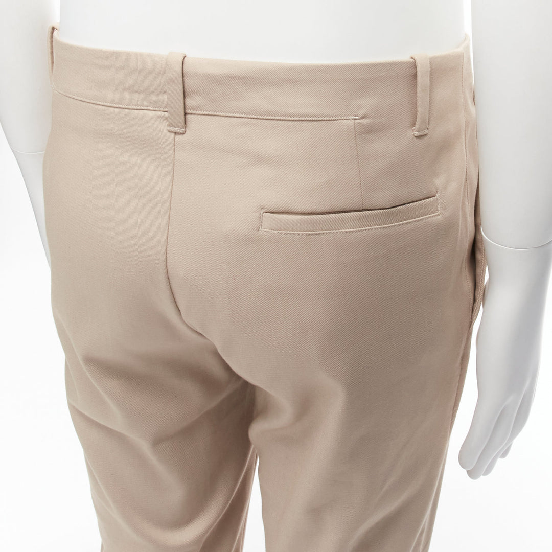 LA PERLA MENS beige back darts minimal classic tapered trouser pants M