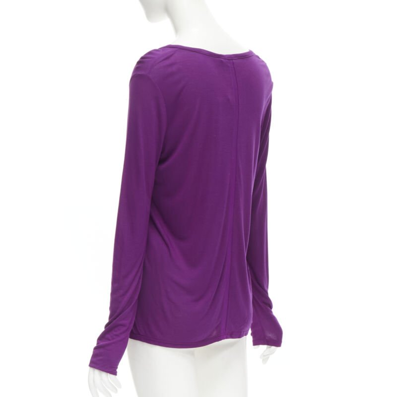 THE ROW Hazelton 100% viscose purple scoop neck long sleeve tshirt S