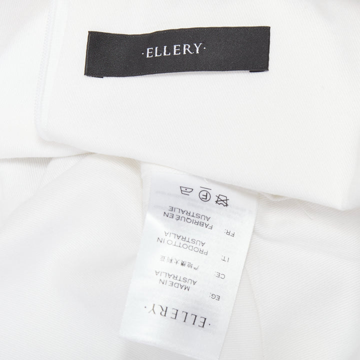 ELLERY Manzoni off white cotton twill peplum scoop neck top US6 M