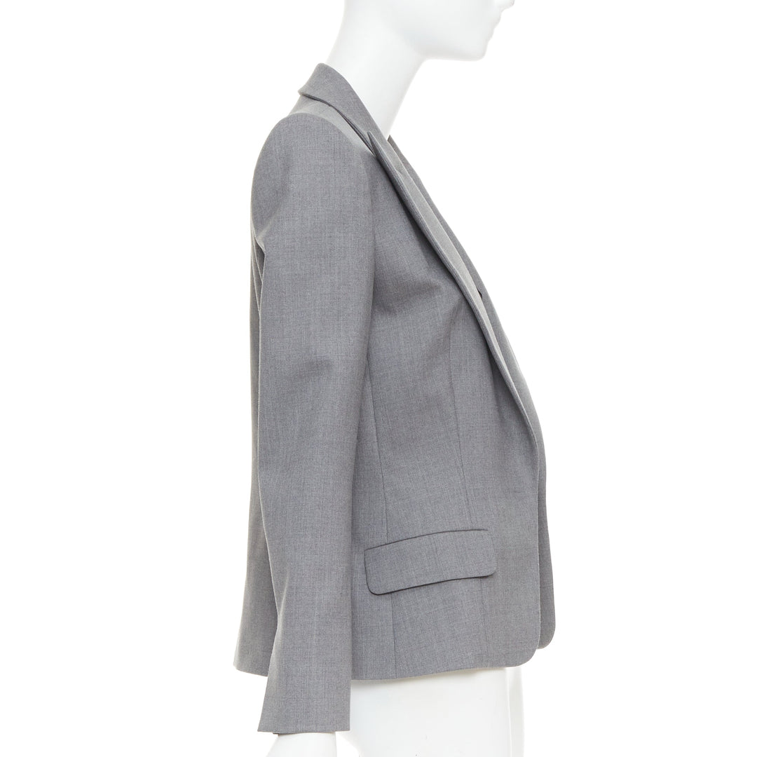 ALEXANDRE VAUTHIER COUTURE grey wooly peak lapel single breasted blazer jacket