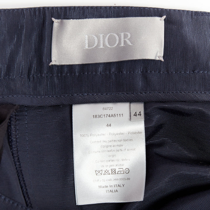 DIOR HOMME navy silver zipper carpenter pocket straight leg cargo pants FR44 XS