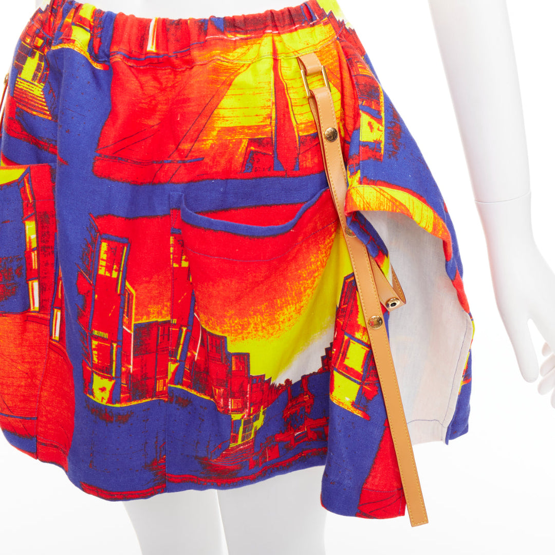 LOUIS VUITTON Salk Institute orange purple exaggerated pocket mini skirt FR34 XS