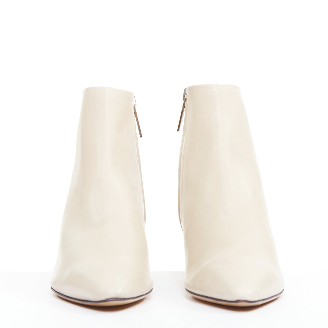 THE ROW Coco cream coal soft calfskin ankle kitten heel ankle boots EU37