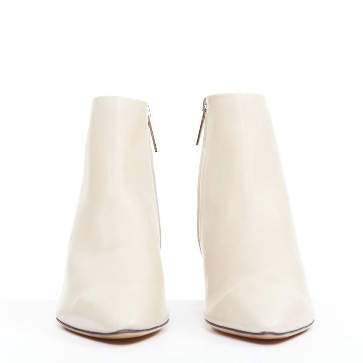 THE ROW Coco cream coal soft calfskin ankle kitten heel ankle boots EU37