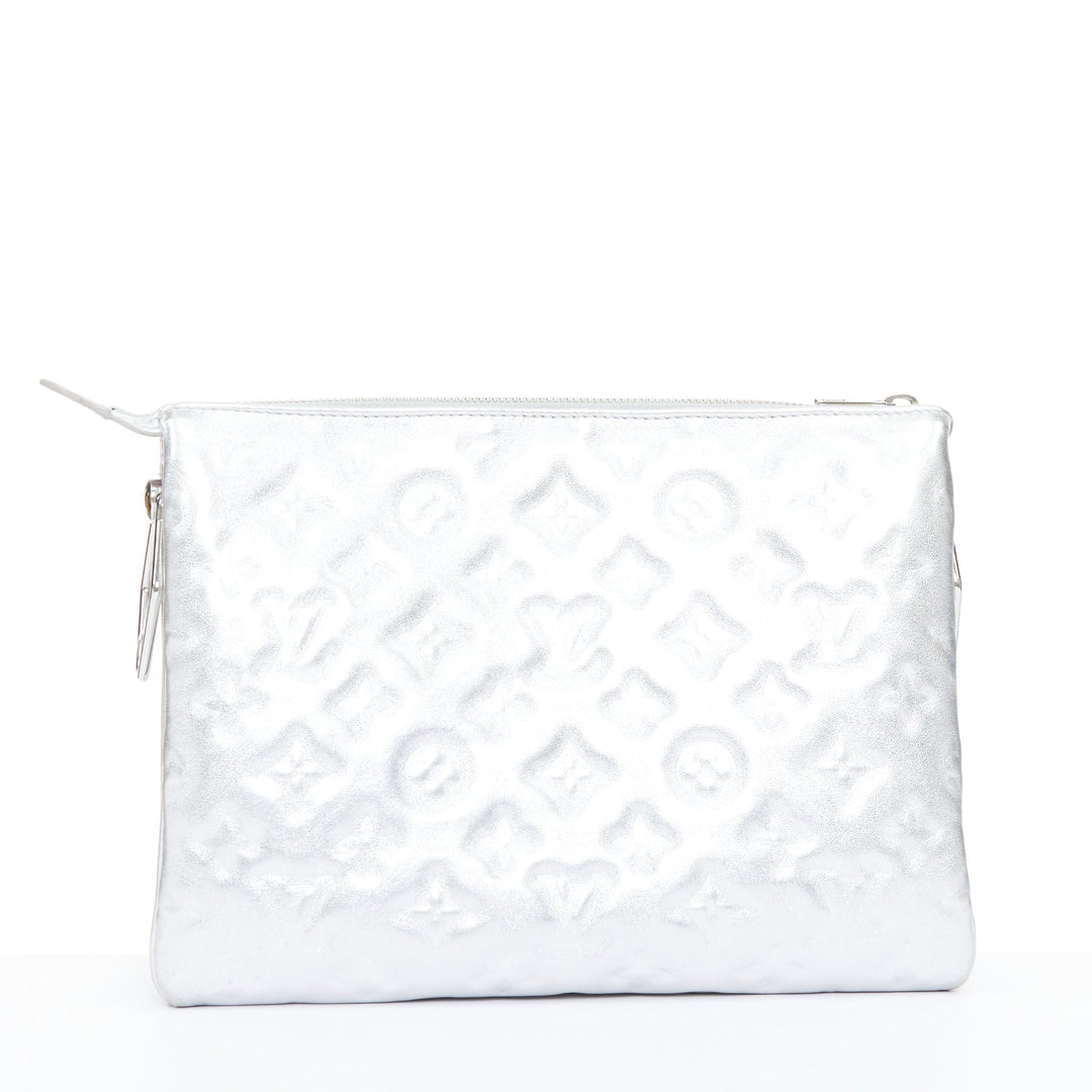 LOUIS VUITTON 2021 Runway Coussin PM silver monogram lambskin crossbody bag