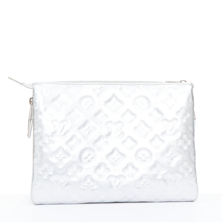 LOUIS VUITTON 2021 Runway Coussin PM silver monogram lambskin crossbody bag