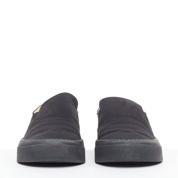 THE ROW Marie H black cotton twill rubber midsole elastic skate sneakers EU37.5