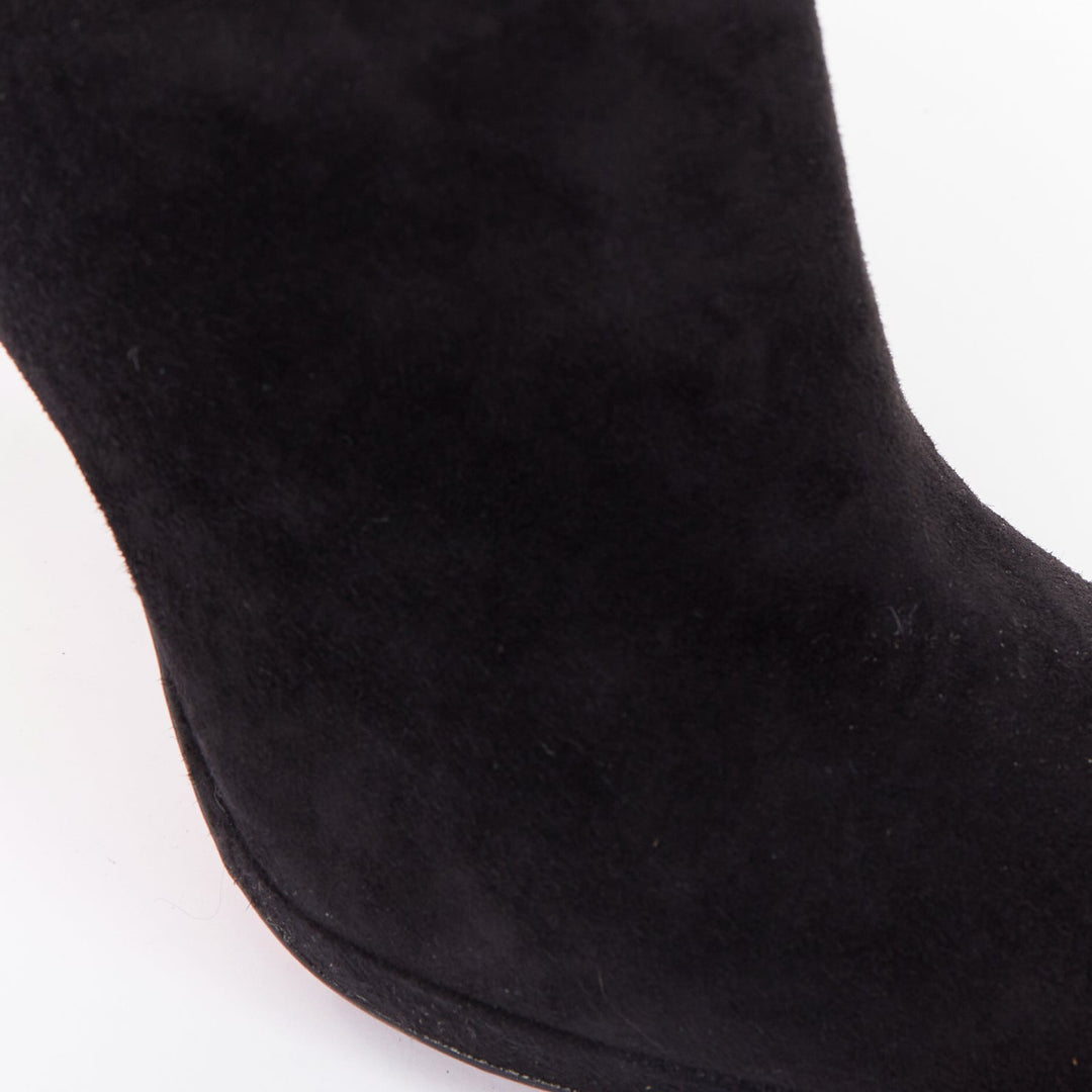 CHRISTIAN LOUBOUTIN Botalili 100 veau velour black suede platform boots EU37.5