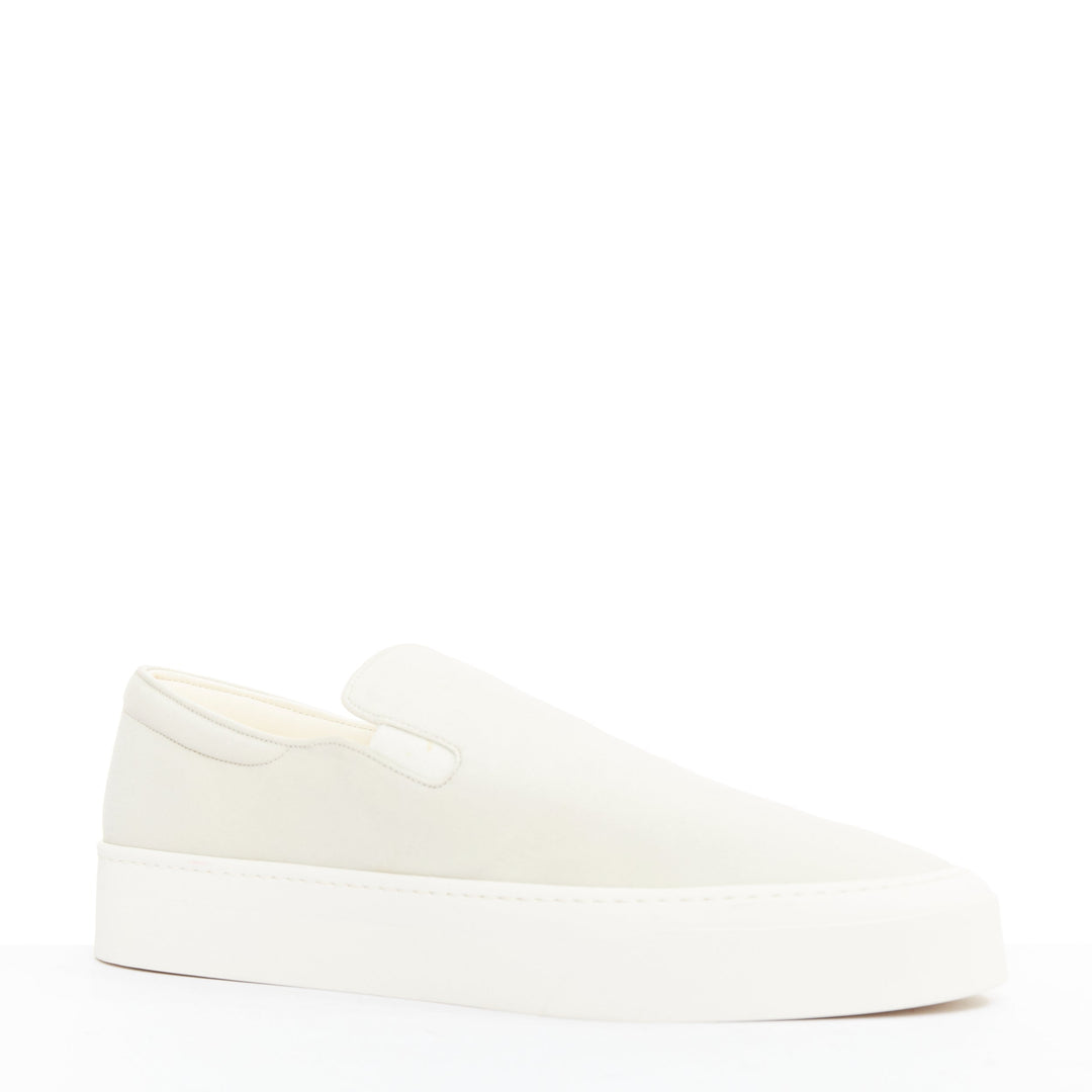 THE ROW Marie H light grey canvas classic platform skate sneaker slip on EU38