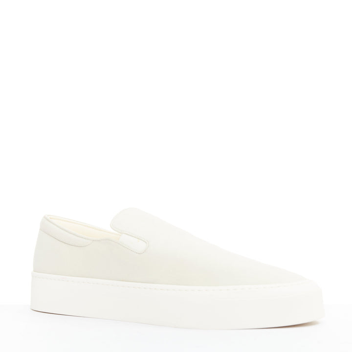 THE ROW Marie H light grey canvas classic platform skate sneaker slip on EU38