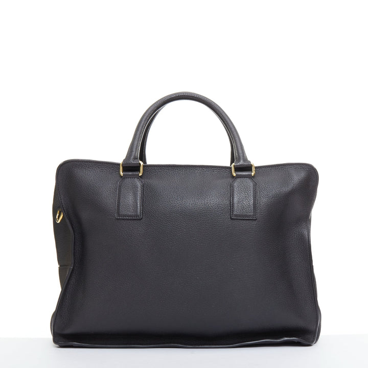 VERSACE Medusa Palazzo black calfskin gold emblem laptop briefcase bag