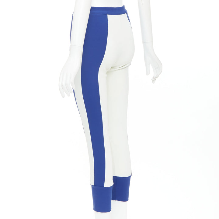MARNI 2012 electric blue cream stretchy cropped riding pants IT40 S