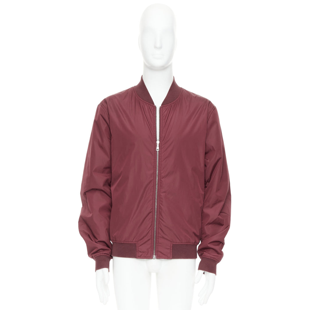 GUCCI 2015 Reversible  burgundy nylon GG monogram zip bomber IT54 XXL