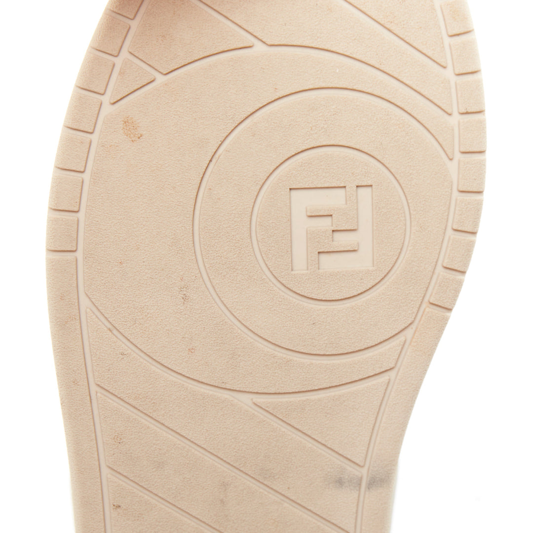 FENDI Match Low beige pink leather FF logo flat chunky sneakers EU35