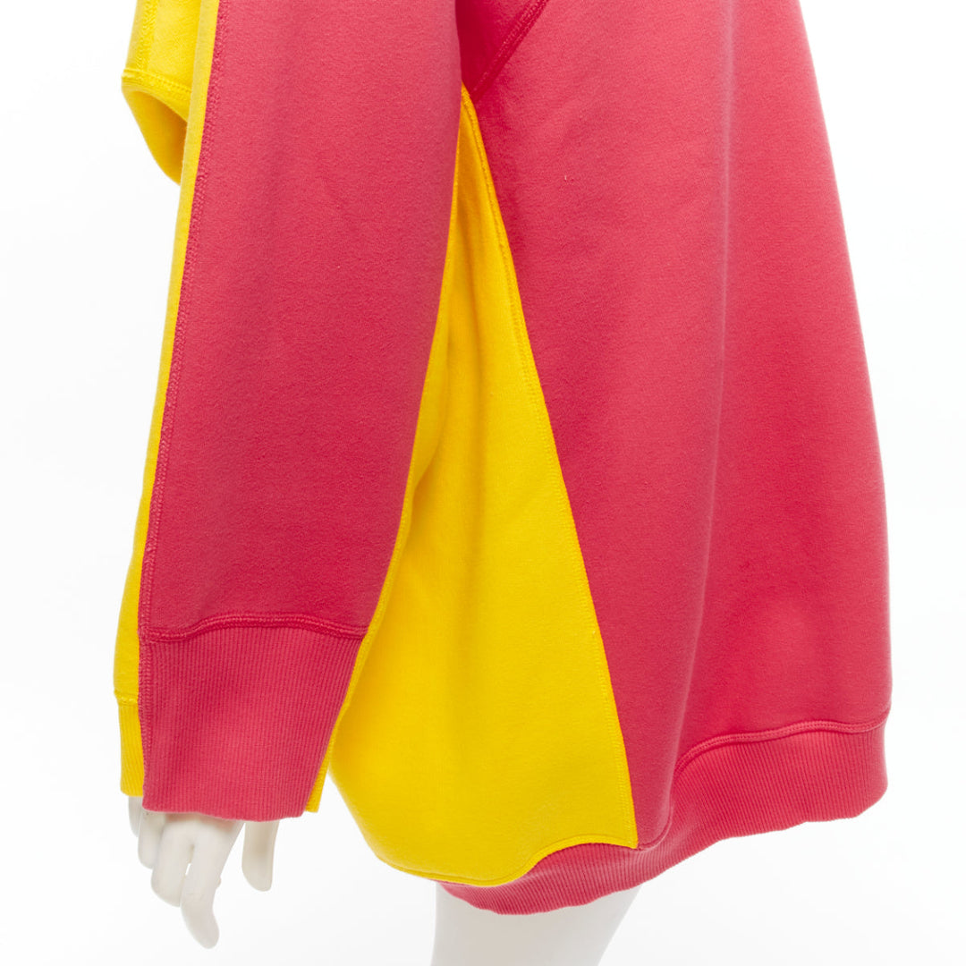 OLD CELINE Phoebe Philo 2018 pink yellow contrast back oversized sweatshirt XS