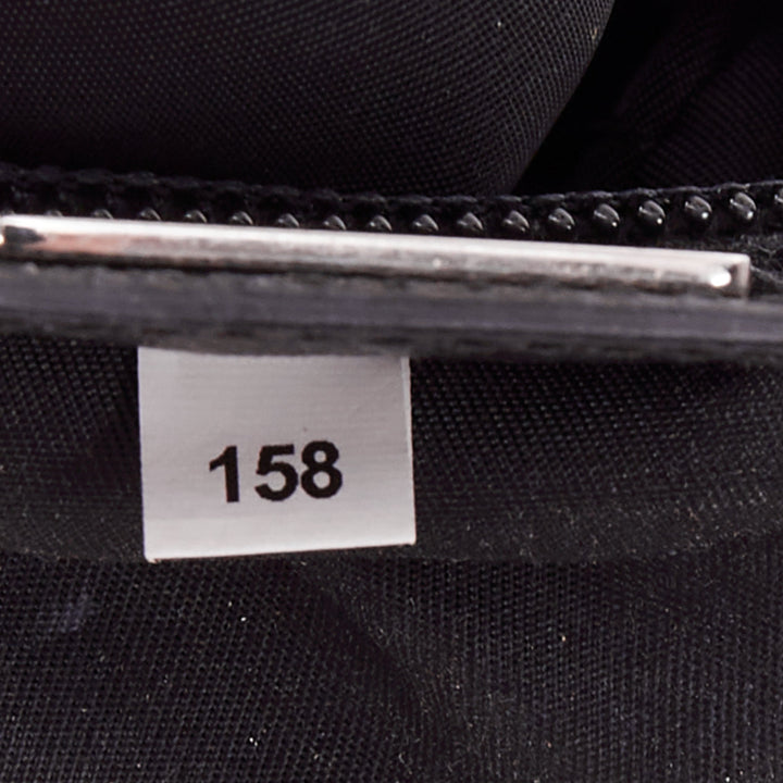PRADA Tessuto triangle logo silver hardware classic black nylon cosmetic pouch